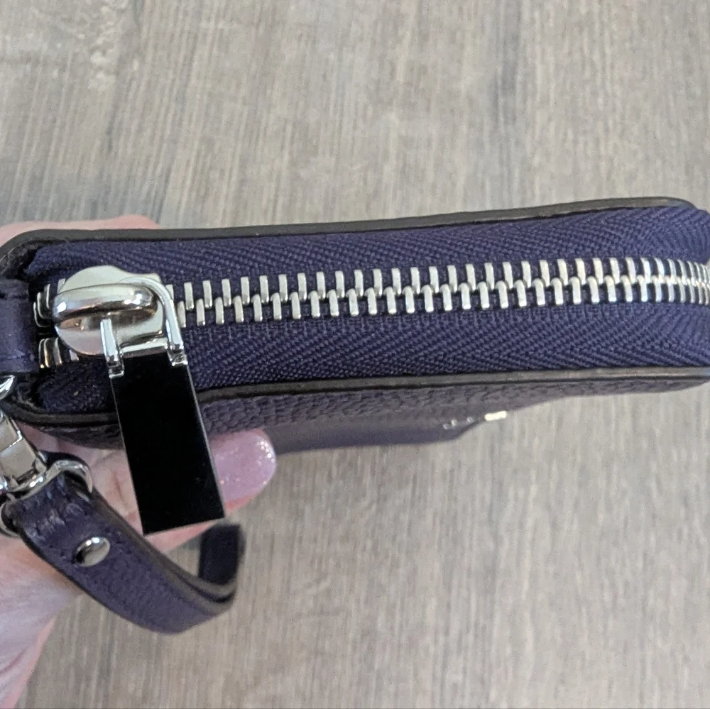 Michael Kors Dark Purple Leather Wallet Wristlet
